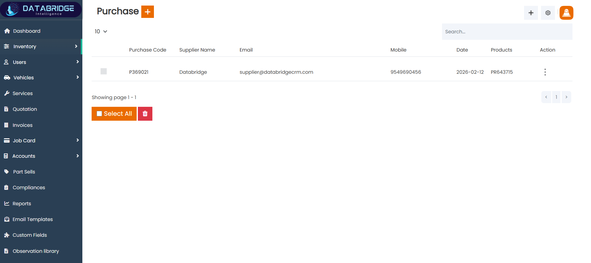 Dashboard & Inventory Image